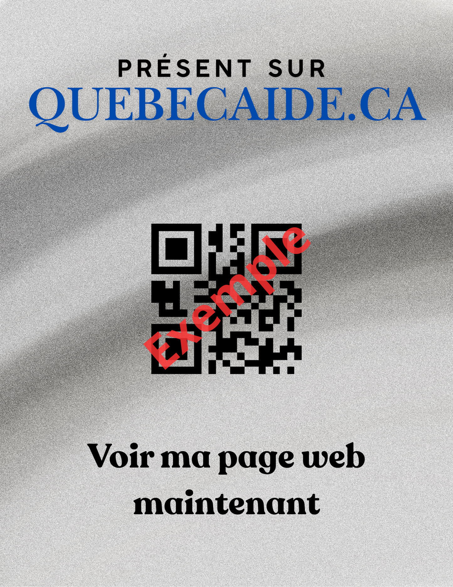 Affiche QR Quebecaide (fichier à imprimer soi-même) 8.5x11 po