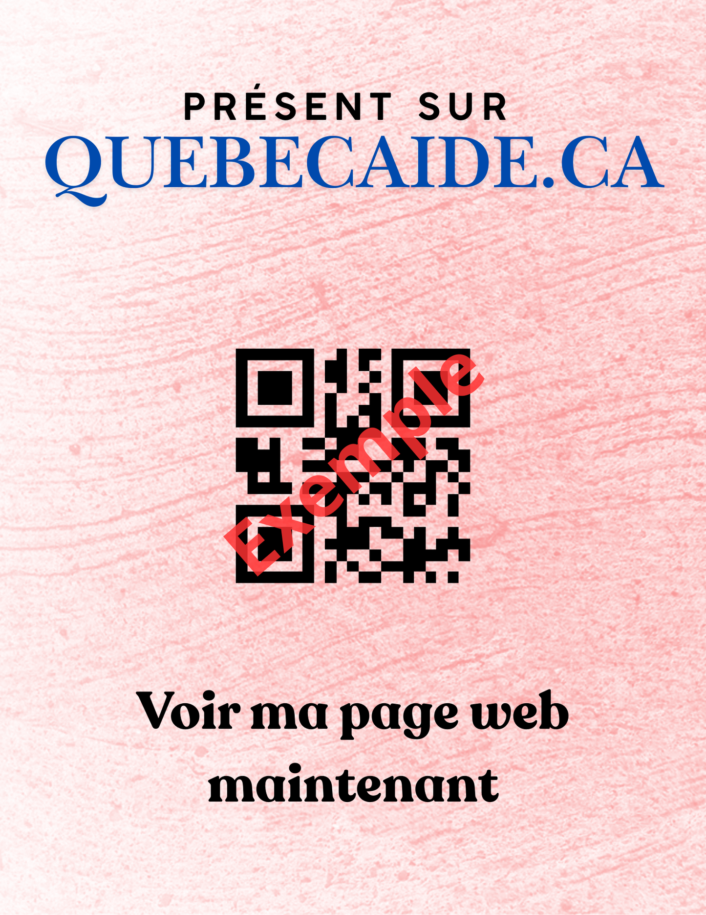 Affiche QR Quebecaide (fichier à imprimer soi-même) 8.5x11 po