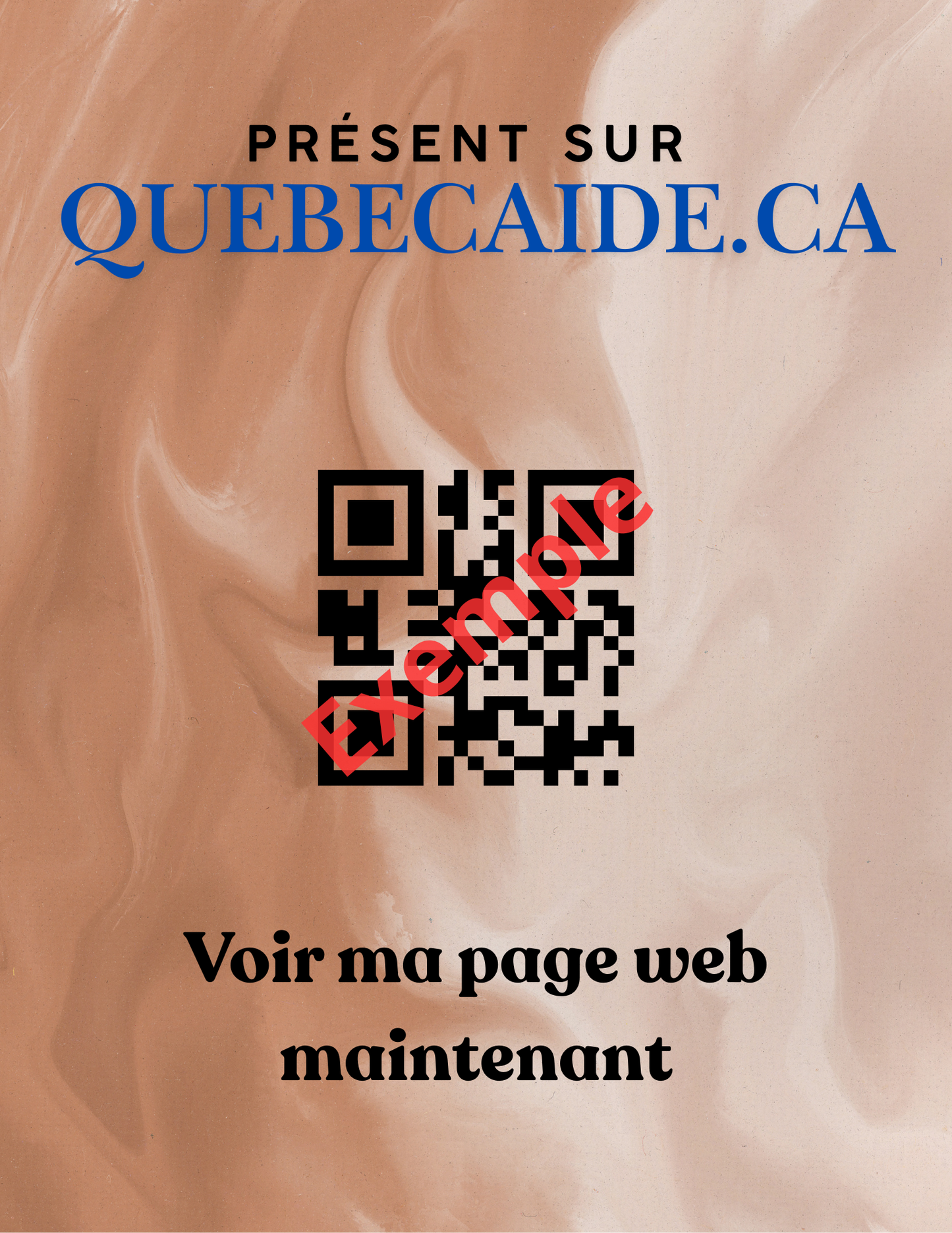 Affiche QR Quebecaide (fichier à imprimer soi-même) 8.5x11 po