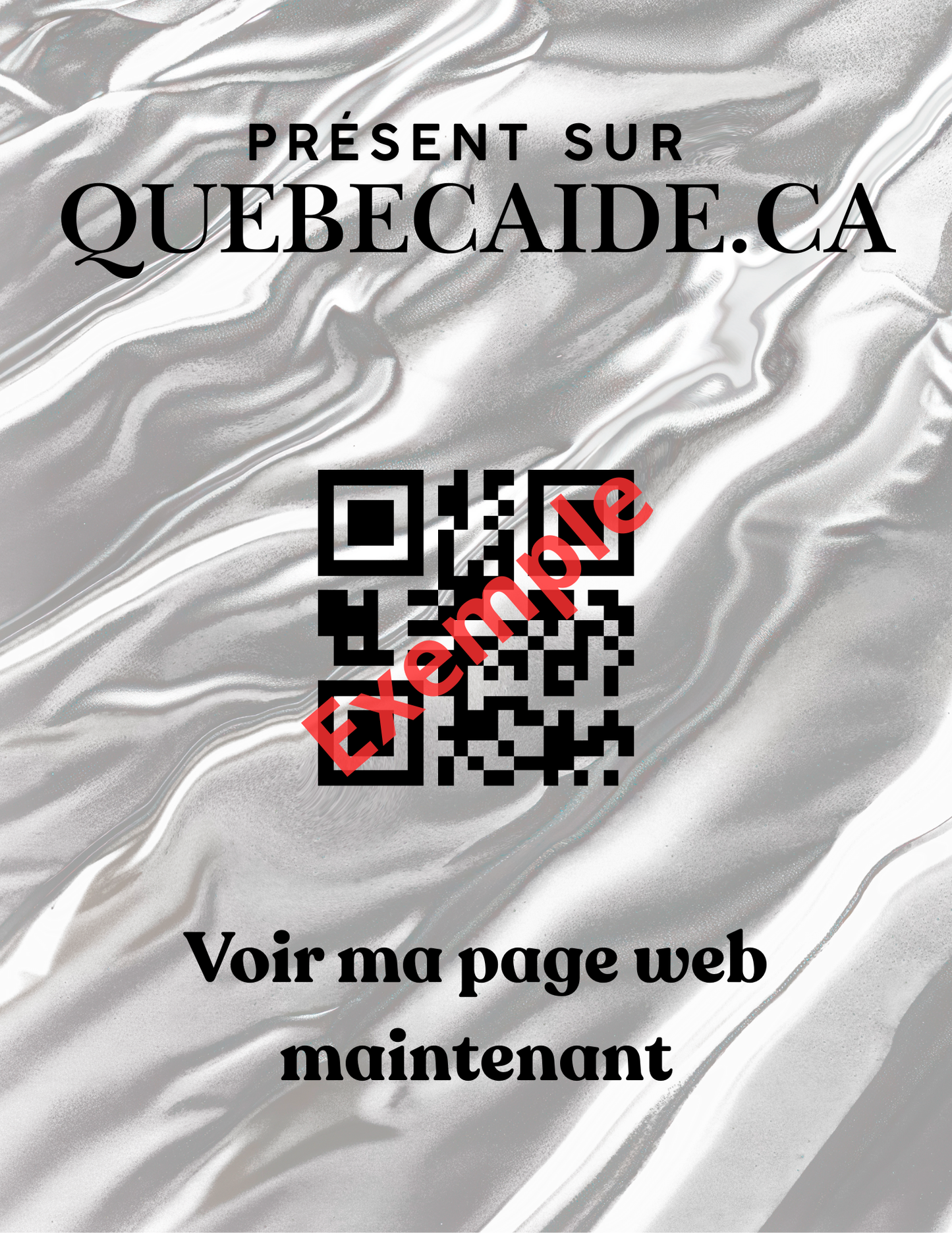 Affiche QR Quebecaide (fichier à imprimer soi-même) 8.5x11 po