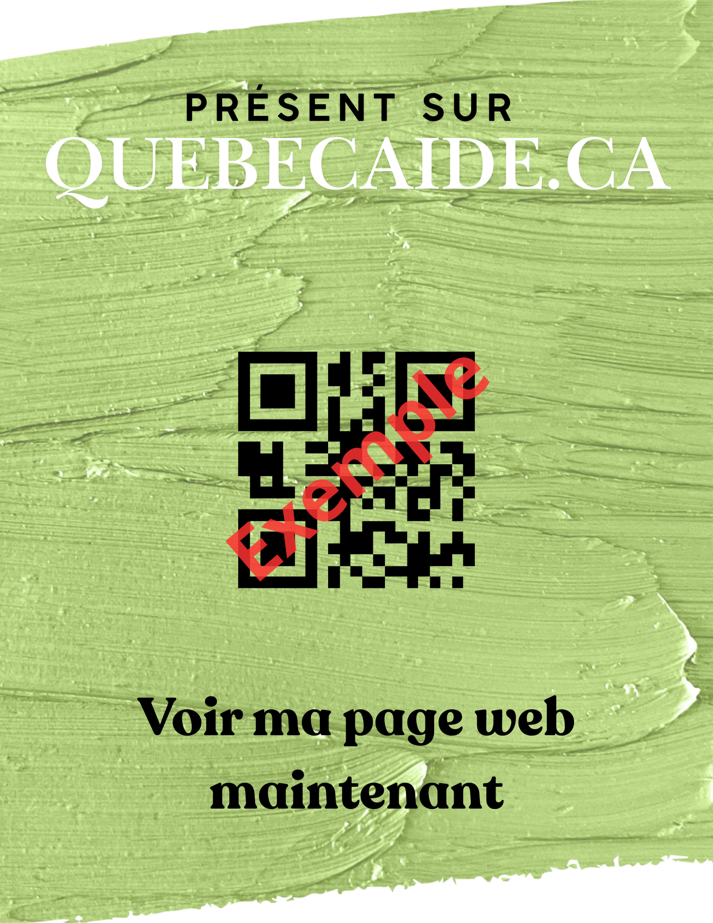 Affiche QR Quebecaide (fichier à imprimer soi-même) 8.5x11 po