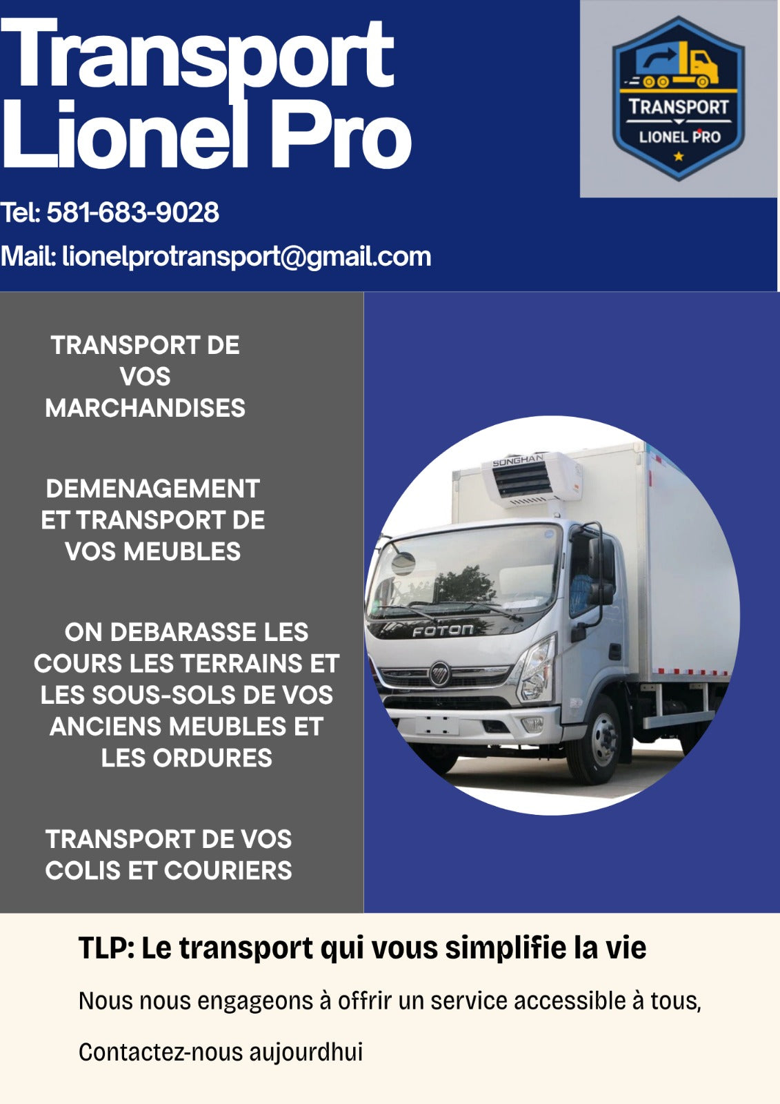 Transport Lionel Pro - Saguenay / Lac Saint-Jean